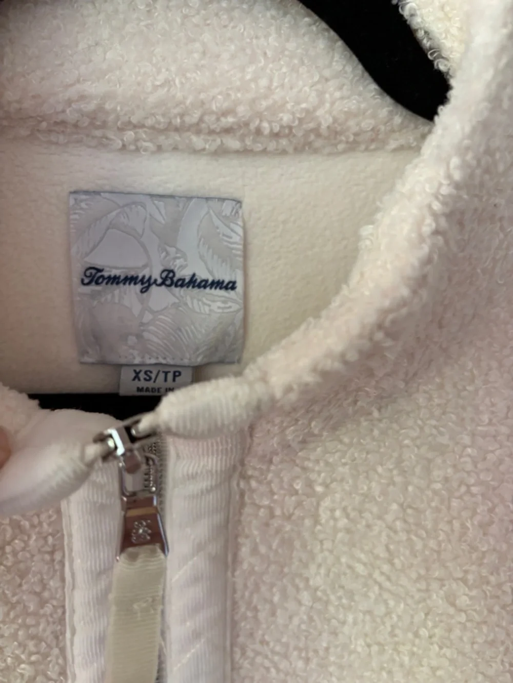 Tommy Bahama Salma Faux Shearling Cream Zip-Up Fleece Jacket‎ Sherpa Size XS
